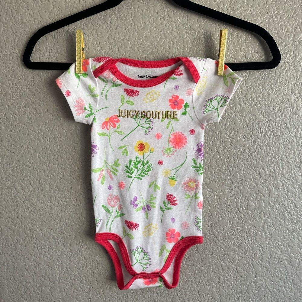 Juicy Couture Floral Baby Onesie - Size 6-9 Months